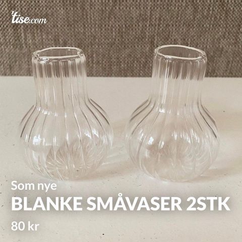 2 stk Blanke Småvaser