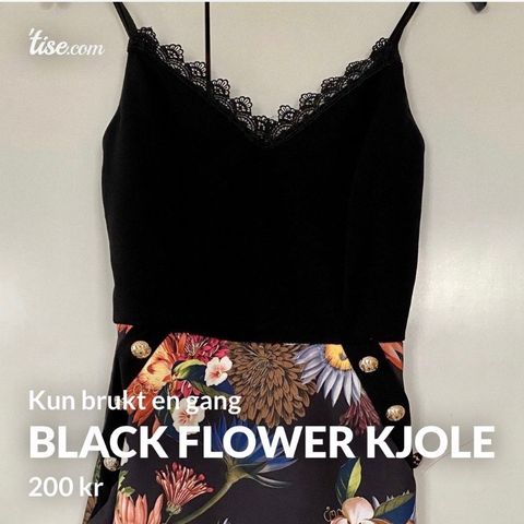 Black Flower Kjole