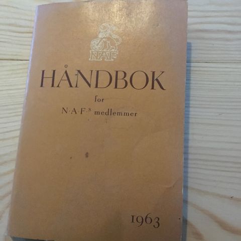 NAF Håndbok for medlemmer fra 1963