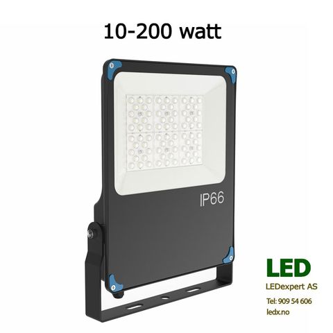 LED lyskaster 100watt IP66 NY modell, 30% bedre LED lys