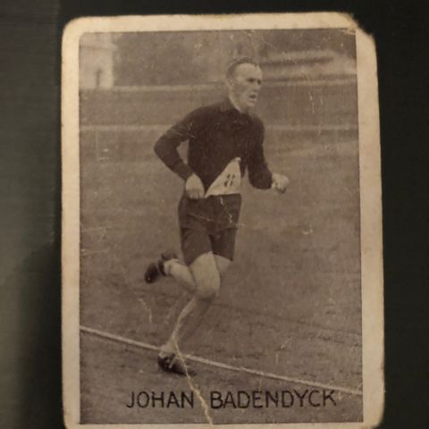 Johan Badendyck Friidrett løping sigarettkort fra ca 1930 Tiedemanns Tobak!