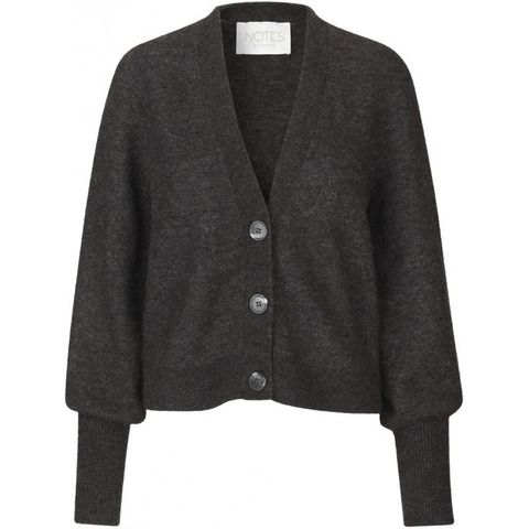 NATALIA SHORT CARDIGAN - DARK GREY MELANGE fra Notes du Nord