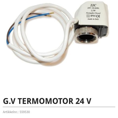 Aktuator/motor for adapterring 24 V NC