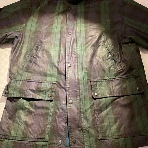 Marks & Spencer oil skin jacket Black Watch blue/green very Retro/Vintage