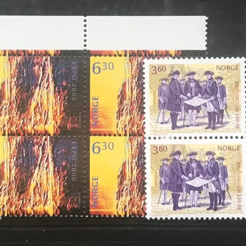 Norge 4-blokker postfrisk, nk 1394-1397**, Expo 2000 og krigsskolen 250 år