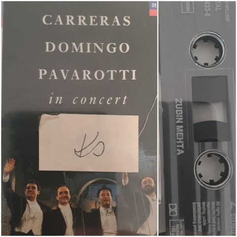 VINTAGE/RETRO KASSET "CARRERAS - DOMINGO - PAVAROTTI /IN CONCERT 