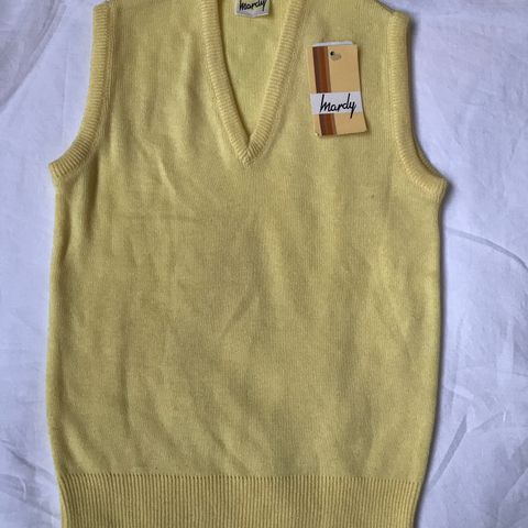 Vintage 70- talls gul strikket topp vest