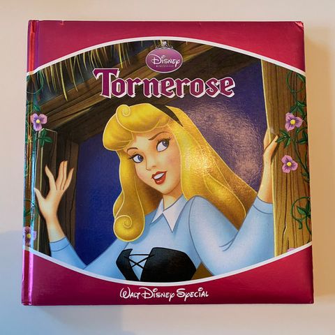 Barnebok: Disney. Tornerose. Ganske ny.  A4/farger/stive permer. Ca 100 sider.