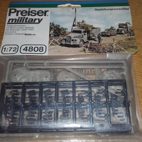 1:72 Telegrafmaster 9Stk. Preiser military 4808