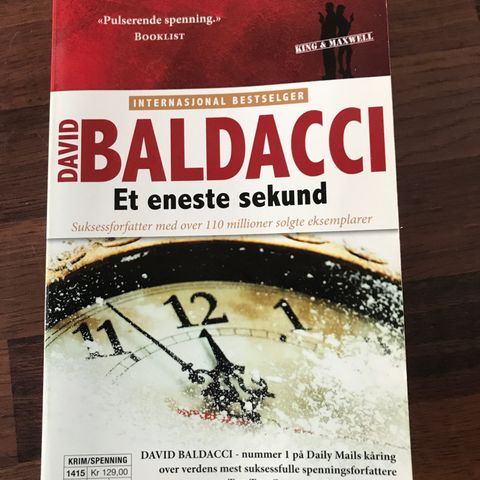 pocket bok.David Baldacci . Et eneste sekund