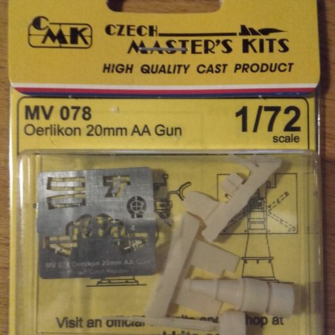 1/72 Oerlikon 20mm AA Gun CMK MV 078