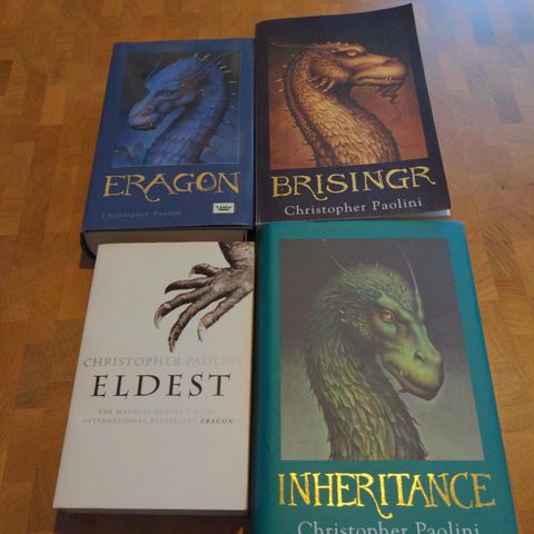 Eragon serien 4 bøker norsk og engelsk
