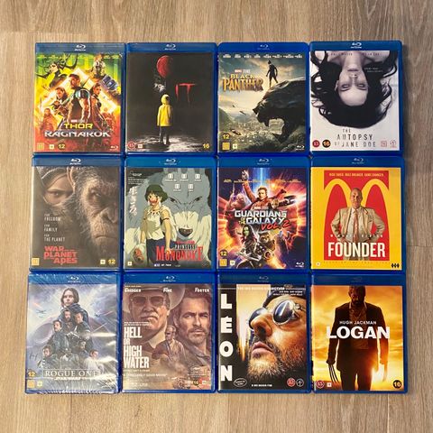 14 Blu-ray filmer til salgs (selges samlet)