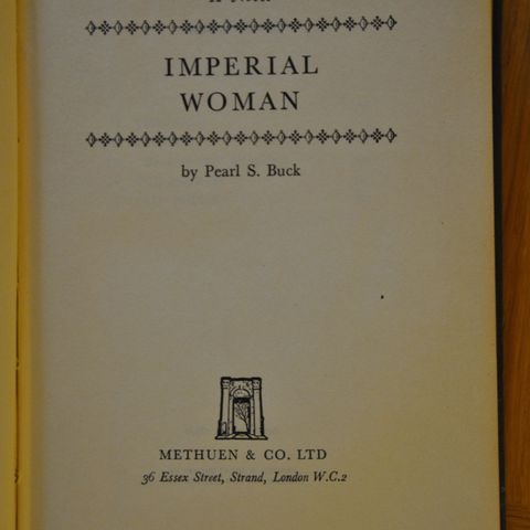 Imperial Woman: Pearl S. Buck. Innb. (Y). Sendes