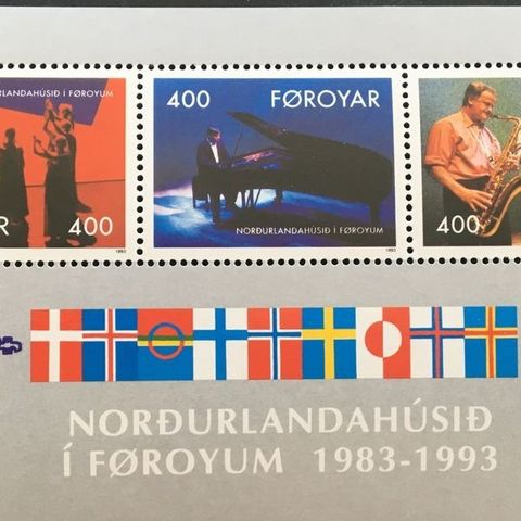Færøyene 1993  Nordens Hus 10 år  AFA 235-237  Miniark Postfrisk