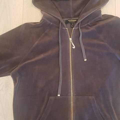 Myk Deilig Grå Juicy Couture Black Label Luxe Velour Charm Pull Robertson Hoodie