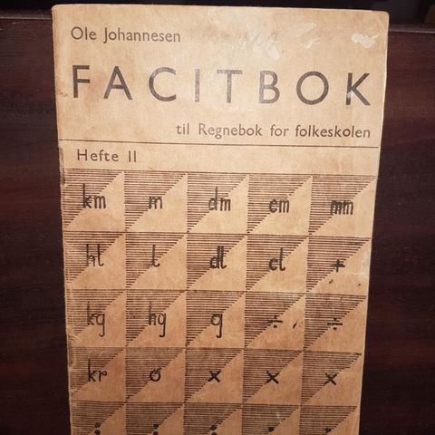 Facitbok til Regnebok for Folkeskolen (1938)