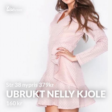 Ubrukt dusrosa kjole Nelly trend