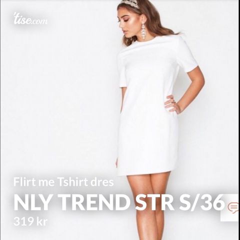 Nelly trend hvit kjole som ny