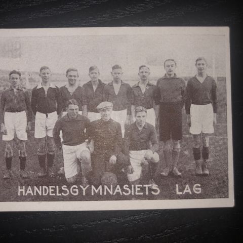 Handelsgymnasiets lag 1930 Ola Udnes Arne Trosdahl Tiedemanns fotballkort