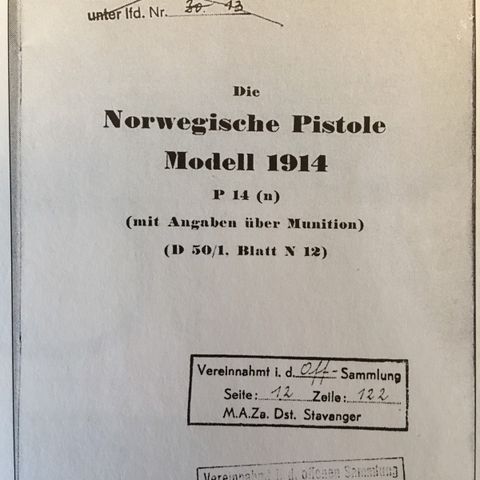 Kongsberg Colt 1914 bok manual ØNSKES KJØPT