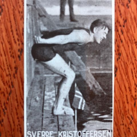 Sverre Kristoffersen Svømming NM sigarettkort 1930 Tiedemanns Tobak