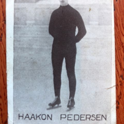 Haakon Pedersen sykkel skøyter sigarettkort 1930 Tiedemanns Tobak!