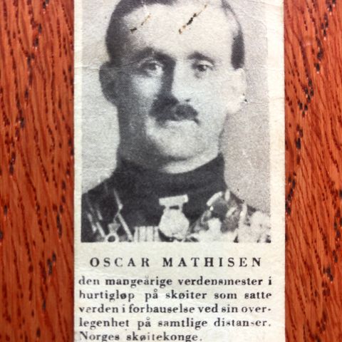 Oscar Mathisen skøyter sigarettkort 1930 Conrad Langaard Milo