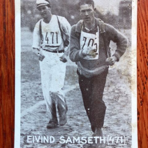 Eivind Samseth Marsj Arild Hermod friidrett sigarettkort 1930 Tiedemanns Tobak