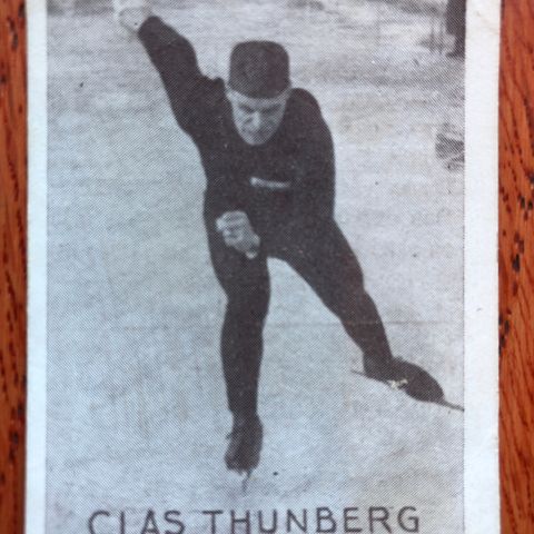 Clas Thunberg Finland 1500 m skøyter sigarettkort 1930 Tiedemanns samlekort