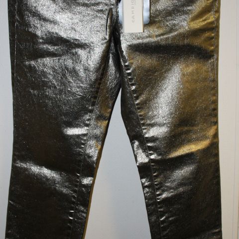 Bukse / Jeans med Metallic coating. Størrelse 34. Ny med lapp.