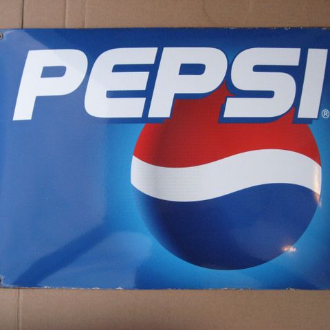 EMALJESKILT. PEPSI. SKILT. EMALJE. COLA. EMALJERT.  PEPSI COLA. EMALJE SKILT.