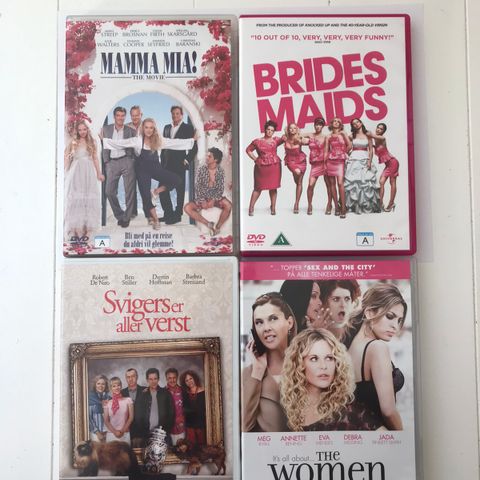 DVD - Mamma Mia, Brides Maids osv.