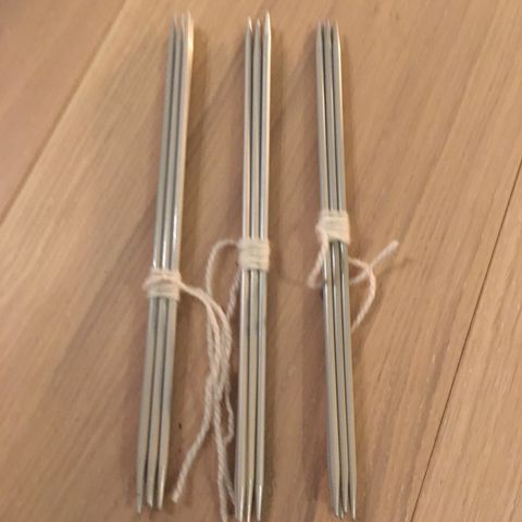 Strikkepinner, strømpepinner, 3,5mm, aluminium