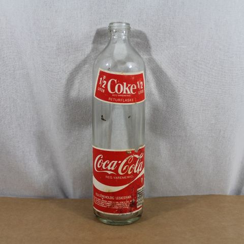 Norsk Coca-Cola Short Neck flaske fra 80-tallet