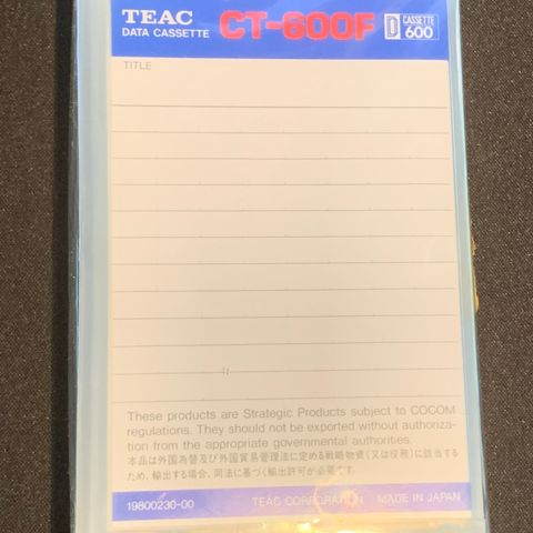 TEAC CT-600F Data Cassette
