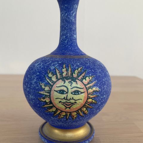 Vintage keramikkvase i blå fra Italia