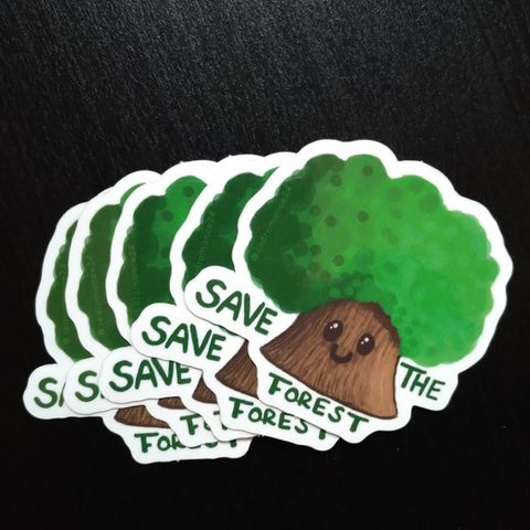 5 stk Save The Forest Sticker/klistremerke.