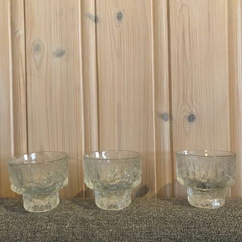 Iittala Aslak lyslykt telysholder skål av Tapio Wirkkala, retro, 3 stk