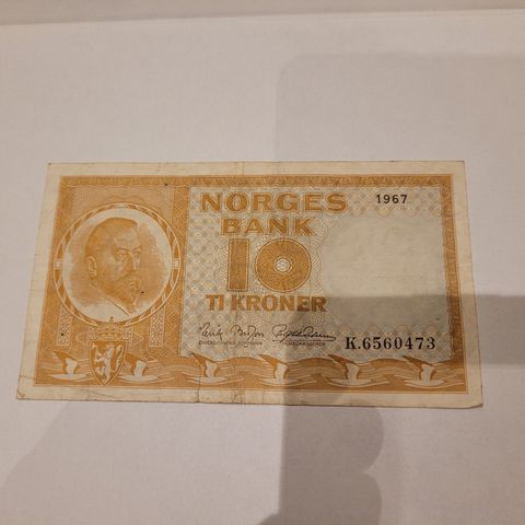 10 kroner 1967,  K 6560473