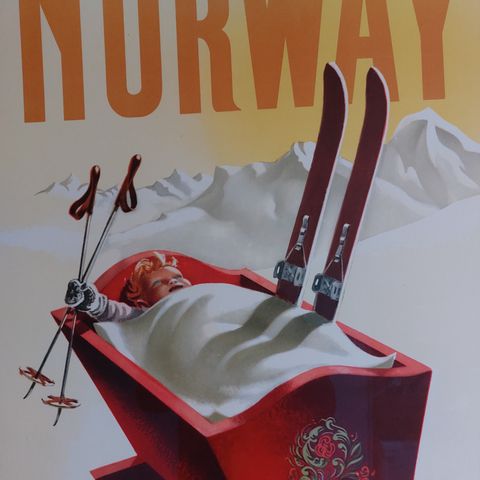 Norsk klassisk Vintage Skiplakat selges.