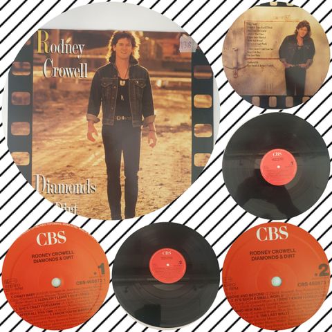 VINTAGE/RETRO LP-VINYL "RODNEY GROWELL/DIAMONDS & DIRT 1988"