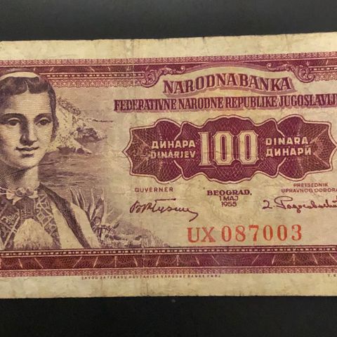 100 Dinara, Jugoslavia 1955. (132 L)