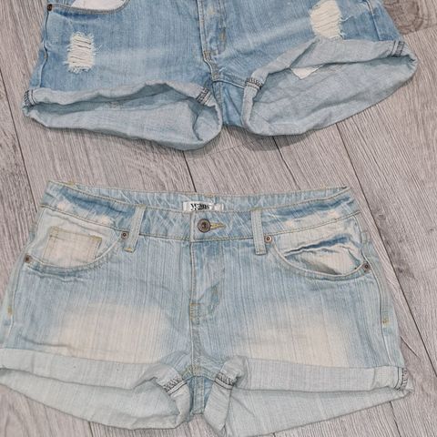 2 stk jeans shorts str 34