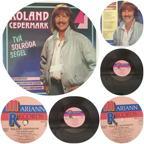 VINTAGE/RETRO LP-VINYL "ROLAND CEDERMARK/TVÅ SOLRØDA SEGEL 1985"