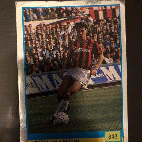 Marco Van Basten ubrukt klistremerke fotballkort sticker 1990! Som Panini