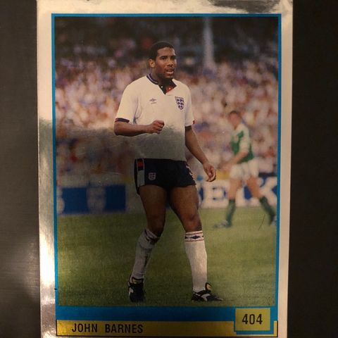 John Barnes Liverpool FC England ubrukt fotballkort sticker 1990! Som Panini