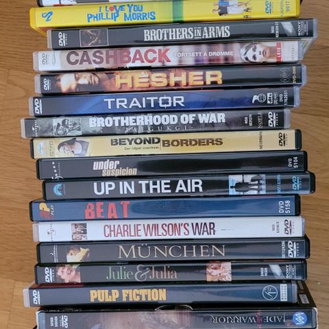 DVD: Nirvana, Monty Phyton, Traitor, Cashback,, Telemark m. fl. Se liste