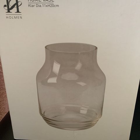 HOME VASE Klar Dia. 11xH20cm / ubrukt/ny i original eske (fin julegave)