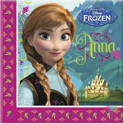 Disney FROZEN Anna og Elsa servietter - prinsesse. 20 stk i hver pakke.